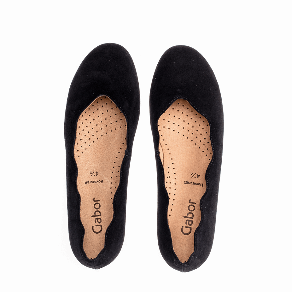 Gabour | Ballerine Festonnée Noire Exclusive